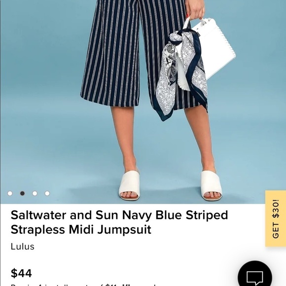 Nwt Lulu’s stripped jumpsuit - Picture 4 of 9